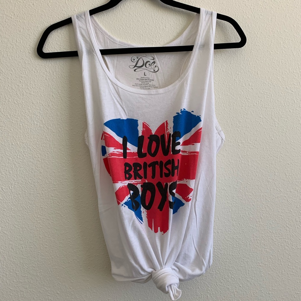 “I love British boys” tank top
